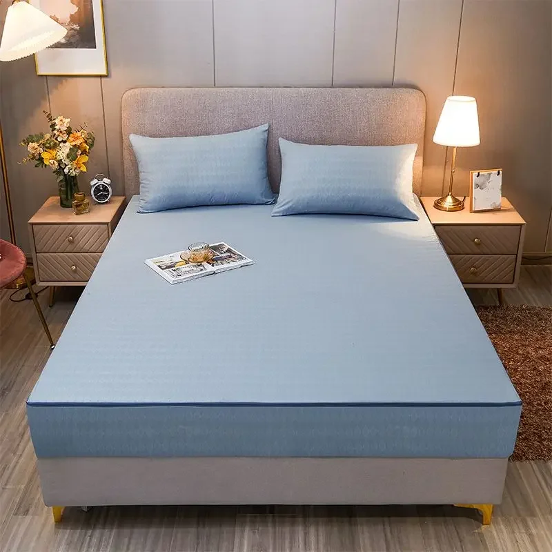 WASAR 6-Side fully enclosed mattress protector cover with zipper luxury bedding single double bed sheet protection pad king size