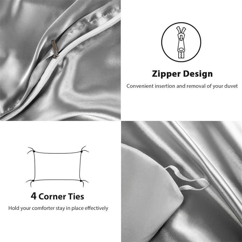 Mulberry Silk Bedding Set Twin Full Queen Size Duvet Cover Set with Quilt Cover Flat Sheet Pillowcase Luxurious Smooth Bed Sheet