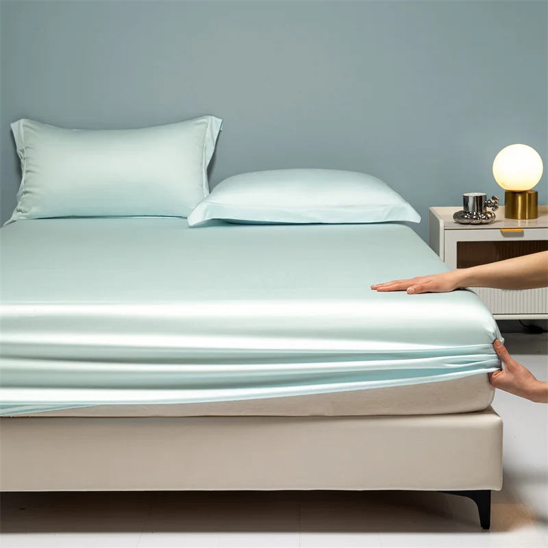 Premium Egyptian Cotton Bedding Fitted Sheet Elastic Band Around Mattress Cover Double Queen King Size Bed Cover No Pillowcase