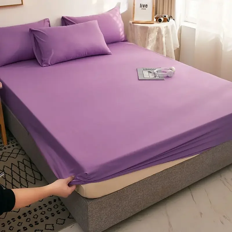 WASART Elastic fitted sheet mattress protector cover couple bedroom luxury double bed bedding queen king size bedsheet 90/150cm