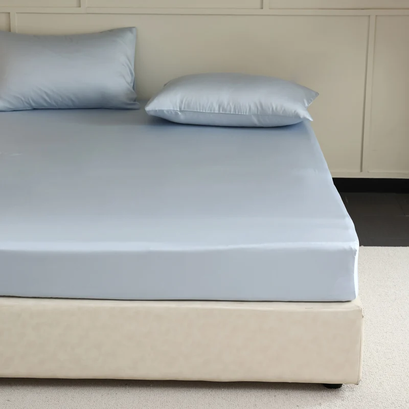 Luxury Mulberry Silk Fitted Bed Sheet with Elastic Bands High End Mattress Cover Customized Bed Cover Smooth Ultra Soft Bedding