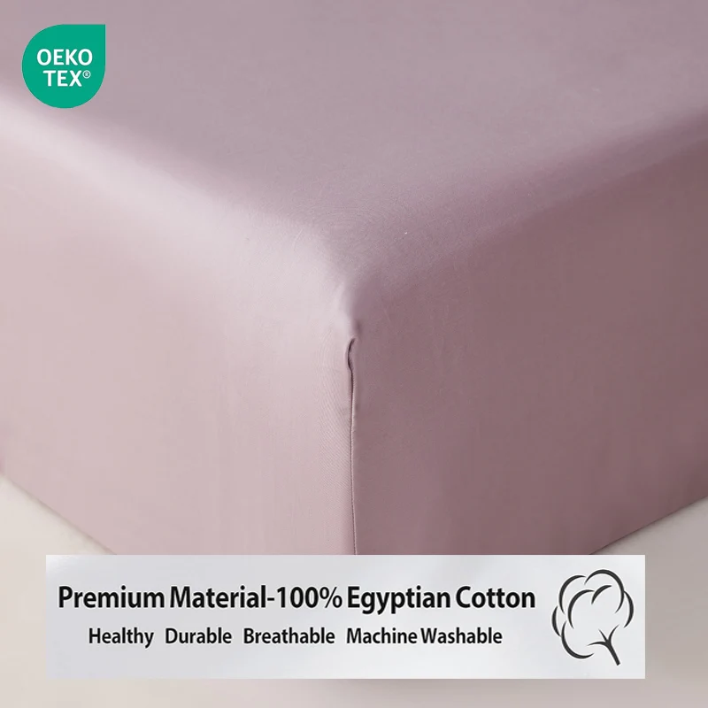 Premium Egyptian Cotton Fitted Sheet with Elastic Bands 800 Thread Count Mattress Covers for Single Double King Queen Bed Cover