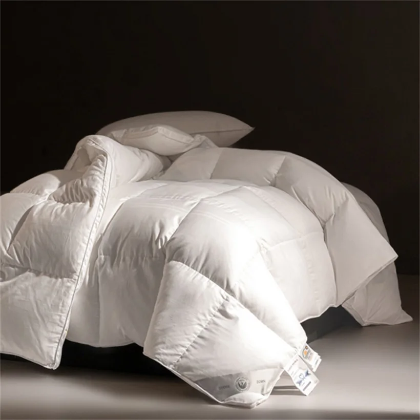 Luxurious White Goose Bed Duvet Super King Size Duvet 5 Stars Hotel Goose Feather Down Quilt Anti Allergen Ultra Soft Comforter