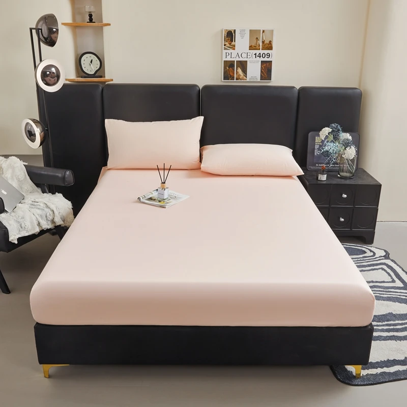 WASART Cotton bed sheet elastic fitted sheet mattress protector cover couple bed linen 180x200 luxury bedding queen king size