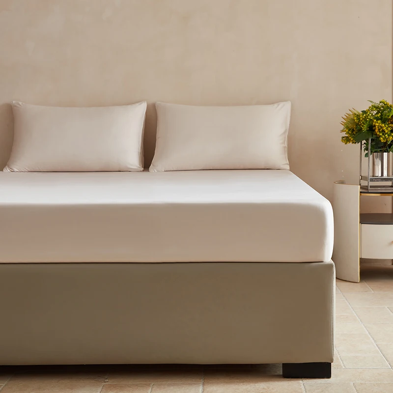 Luxury Mulberry Silk Fitted Bed Sheet with Elastic Bands High End Mattress Cover Customized Bed Cover Smooth Ultra Soft Bedding