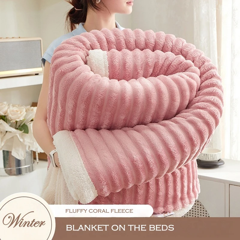 WASART Artificial Rabbit Plush Blanket Fluffy Coral Fleece Sofa Throw Thick Thermal Bed Sheet Warm Soft Autumn Winter Bed Cover