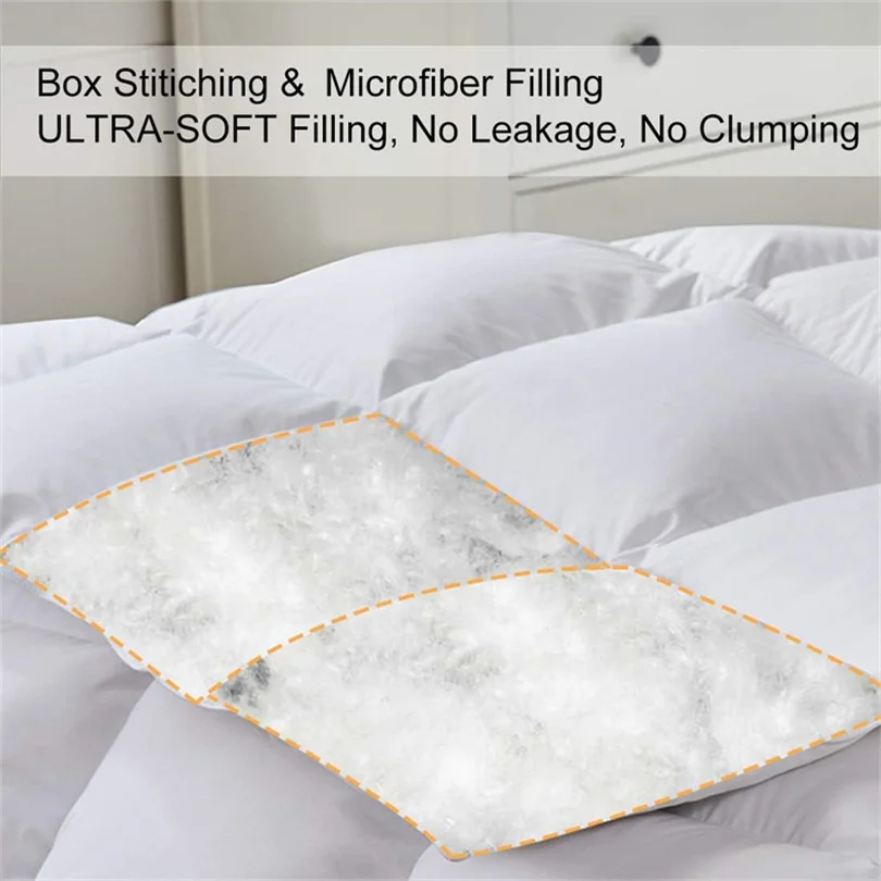 Luxurious White Goose Bed Duvet Super King Size Duvet 5 Stars Hotel Goose Feather Down Quilt Anti Allergen Ultra Soft Comforter