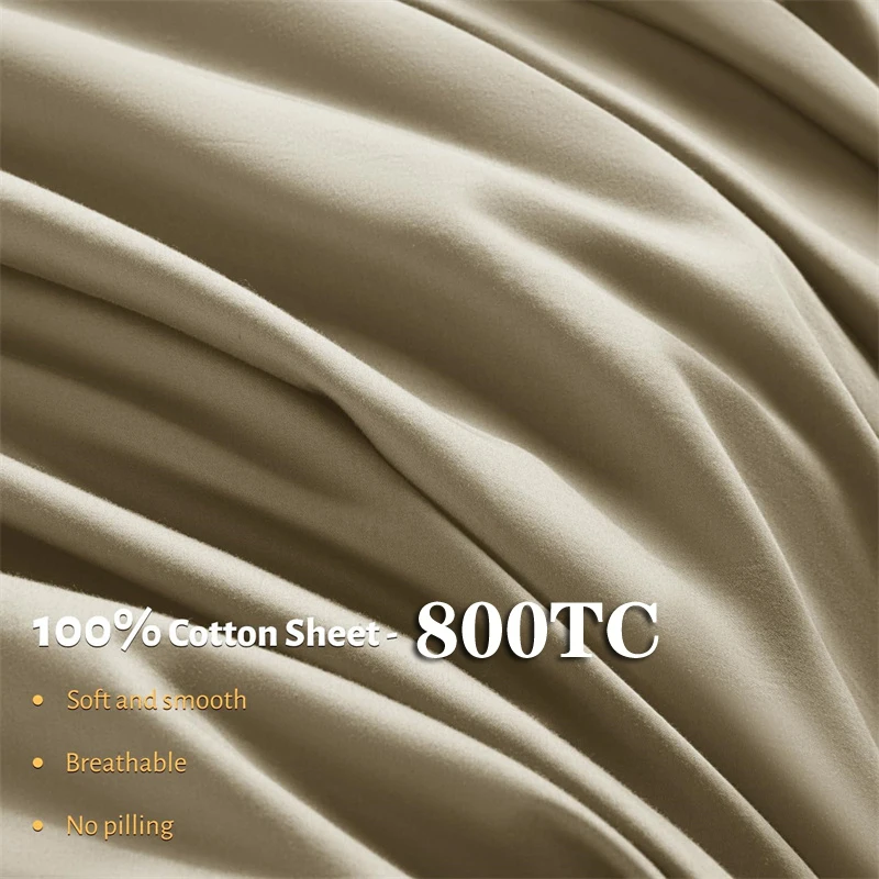 Luxury 4/6pcs Egyptian Cotton Bed Sheet Set 800 Thread Count Bedding Set Ultra Soft Smooth Fitted Sheet Flat Sheets Pillowcase
