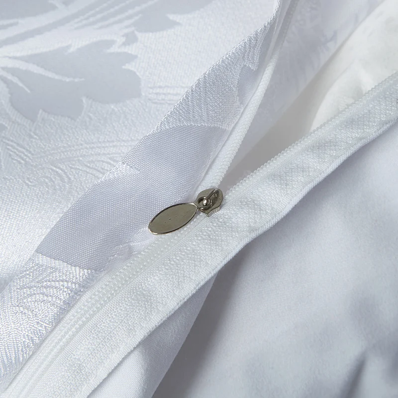 WASART Satin rayon jacquard white duvet cover couple 2 people double bed quilt cover bedding set queen king size comforter set