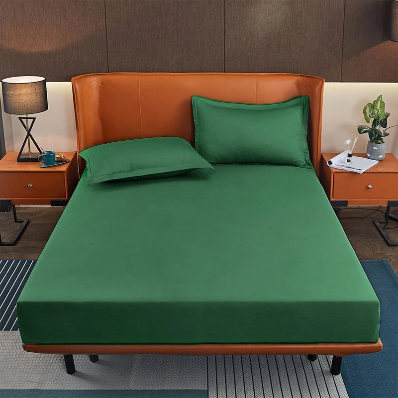 WASART Cotton fabric bed sheet elastic fitted sheet mattress protector cover cozy double bed couple bed linens 150x190 king size