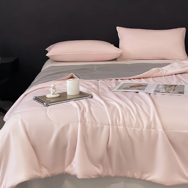 Air Condition Cooling Comforter Solid Color Cooling Blankets for Hot Sleepers Breathable Soft Lightweight Summer Quilt Smooth