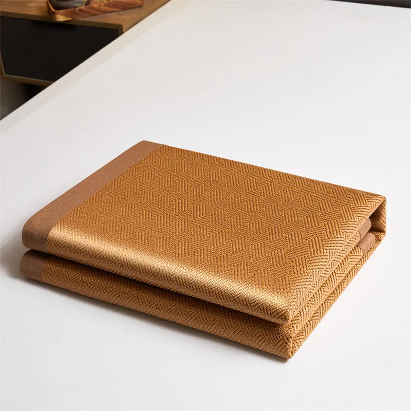 Durable Foldable Bamboo Cooling Mat for Bed Floral Printed Summer Mat for Single Double King Queen Size Bedding Set Mattress Pad