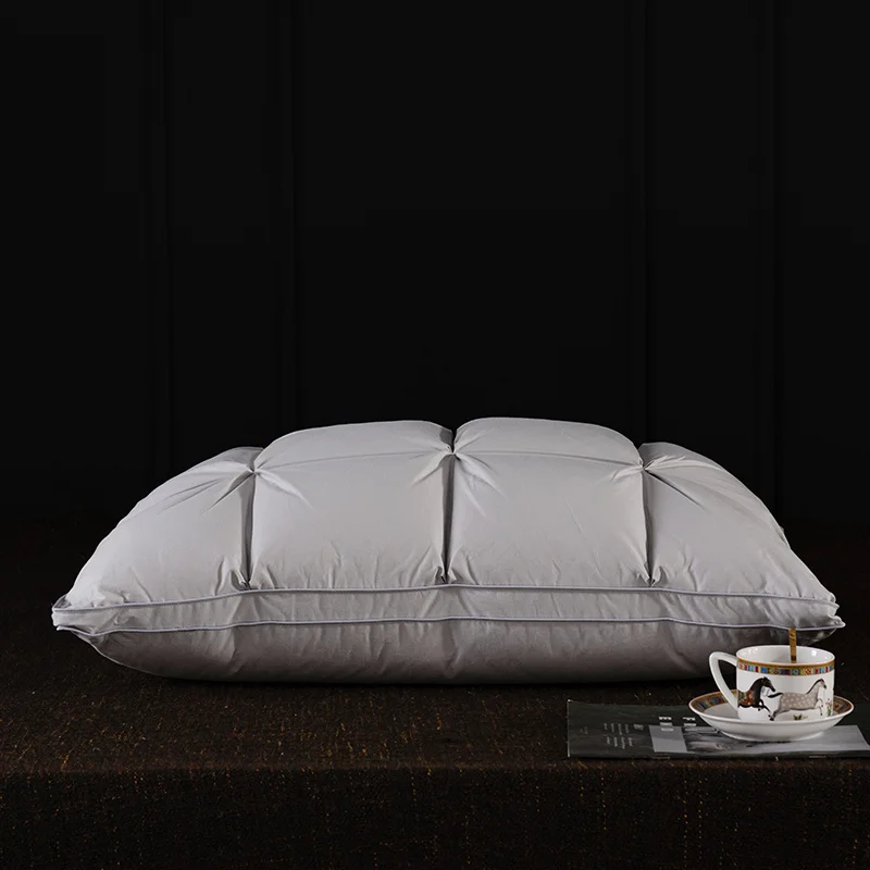 Luxury 3D Bread White Goose Down Feather Pillows for Sleeping Body Neck Protection Bed Pillows Soft Comfort 100% Cotton Cover