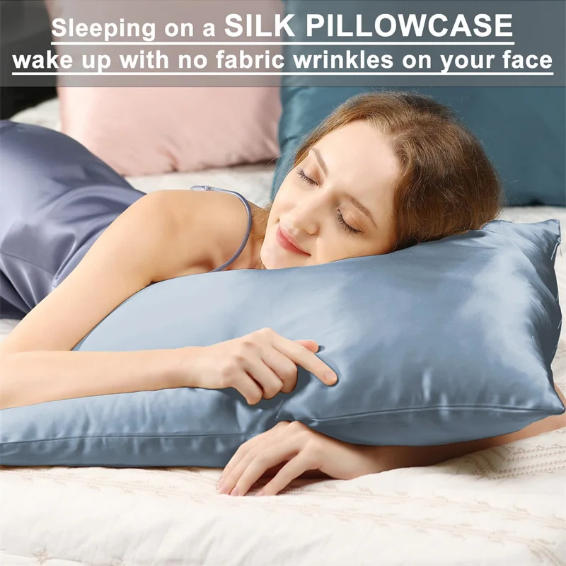 Natural Mulberry Silk Pillowcase Bedding Home Decoration Luxury Double Sides Pure Silk Pillow Case 23 Momme 100% Silk 2pcs Cover