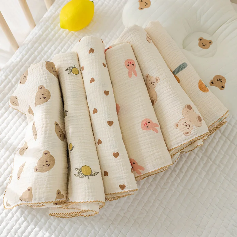 Battilo 100% Cotton Baby Blanket Soft Breathable Muslin Swaddle Blanket for Newborn Infant Plaid Receiving Blankets Toddler Gift