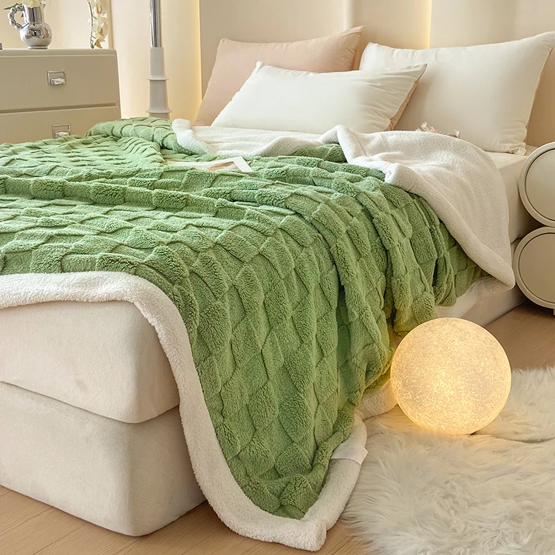 Premium Sherpa Double Layer Blanket Soft Reversible Fleece Warm Thick Throw Blanket for Bed, Couch Cozy All-Season Home Decor