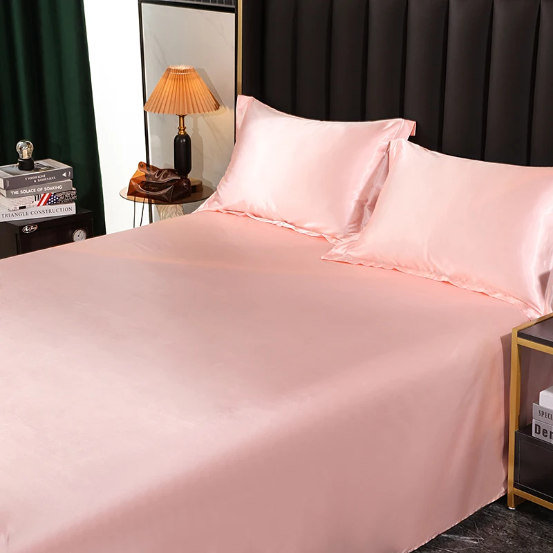 Luxury Bedding with Fitted Sheet Flat Sheet Pillowcase Mulberry Silk Bed Sheets Set Queen King Size Deep Pocket Flat Bedsheets