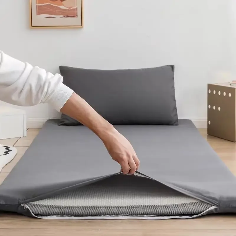 WASART 360° fully enclosed with zipper mattress protector cover couple/student single double bed sheet protection pad 90/150cm