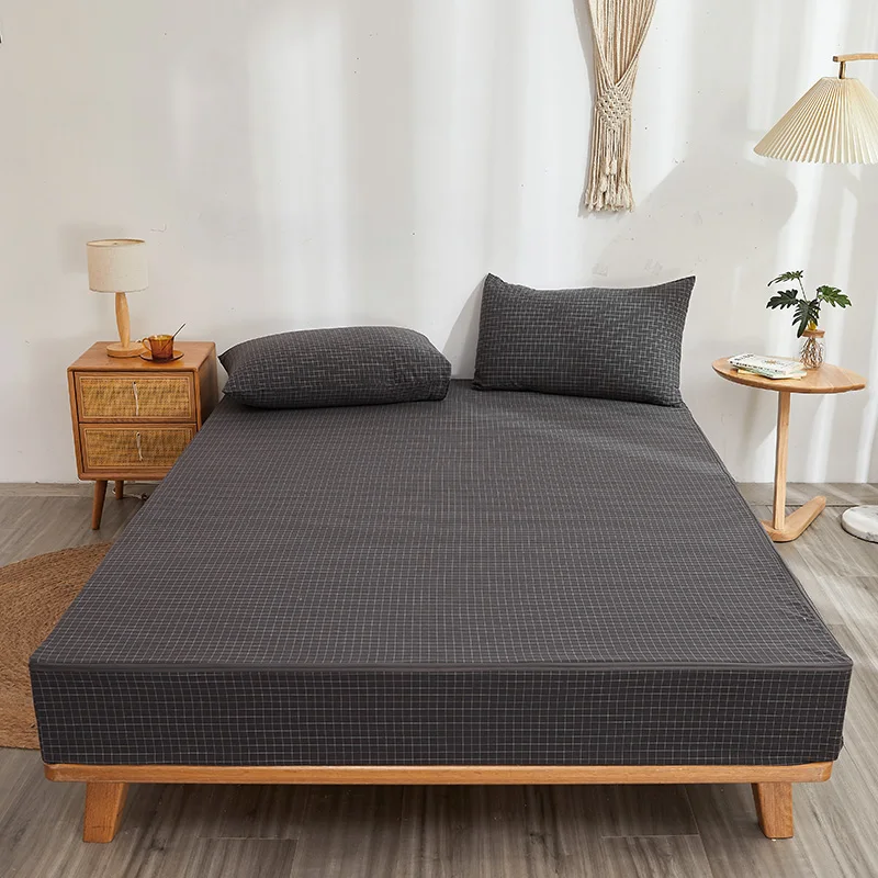 Six Sides Fully Enclosed 100% Cotton Mattress Cover with Zipper Skin-friendly Anti-allergy Cotton Fitted Sheet Customized Size