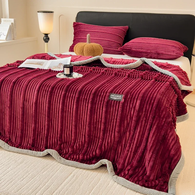 WASART New artificial rabbit plush warm blanket for beds autumn winter fluffy coral fleece sofa throw blanket thicken bed sheet