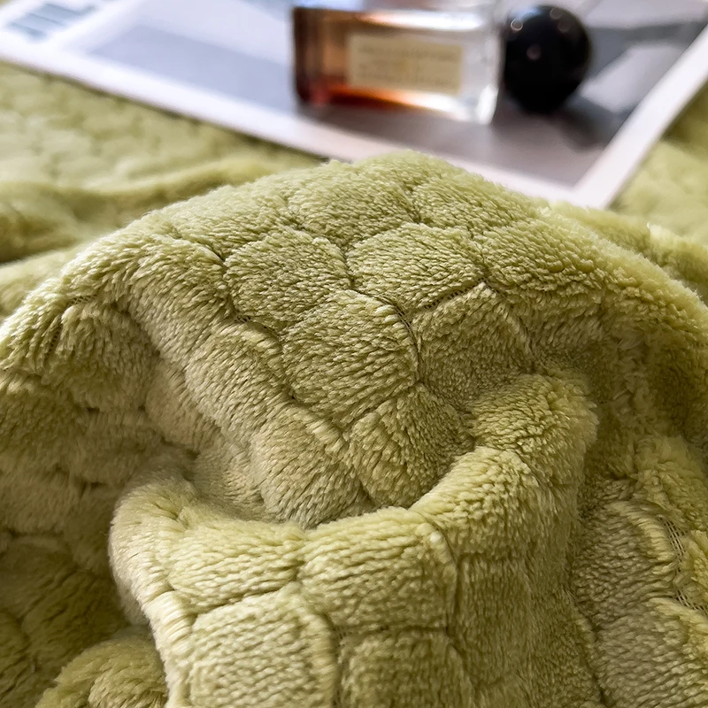 Turtle Velvet Autumn Winter Thicken Warm Blankets for Bed Soft Fluffy Coral Velvet Sofa Blanket Jacquard Throws and Blankets