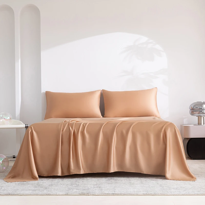 100% Silk 1pc Flat Bed Sheet Luxury Natural Mulberry Silk Bedding Flat Top Sheet Customized Any Size Bedsheet Smooth Bed Linen