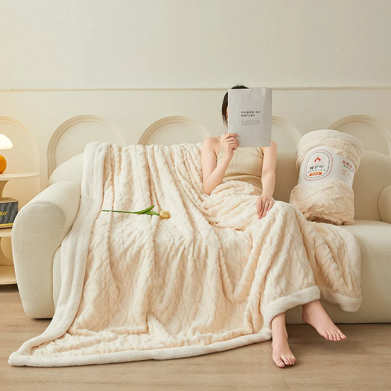 Sherpa Fleece Throw Blanket Queen King Size for Couch, Bed and Sofa, Thick and Warm Blanket, Soft Fuzzy Plush Blanket for Winter