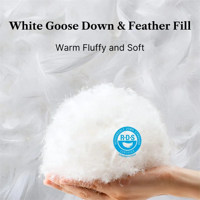 White Goose Down Comforter Luxurious Warm Winter Thick 3D Bread Bed Blanket 100% Cotton Cover Quilts Customized All Season Duvet