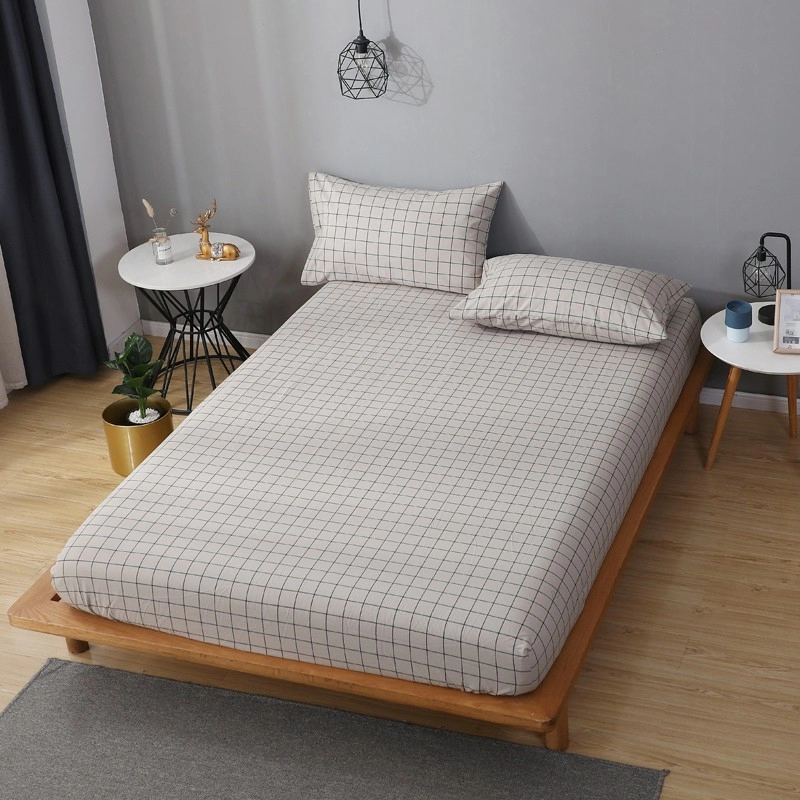 100% Cotton Bed Sheet Soft Comfortable Mattress Protector Cover,Classic Plaid Style,140x200 160x200 180x200..19 Sizes