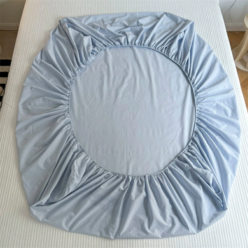 Cotton Mattress Cover with Elastic Rubber Band Soft Comfort Fitted Bed Sheet Ins Style Plain Color Bedsheet Adjustable Bed Cover